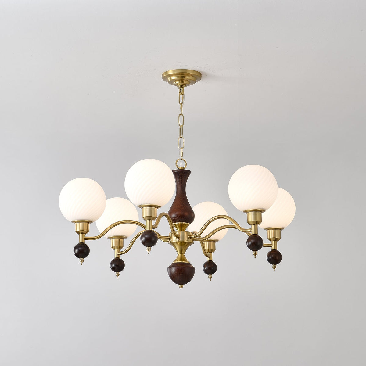 Lustre Bandol en noyer et verre – vue 23
