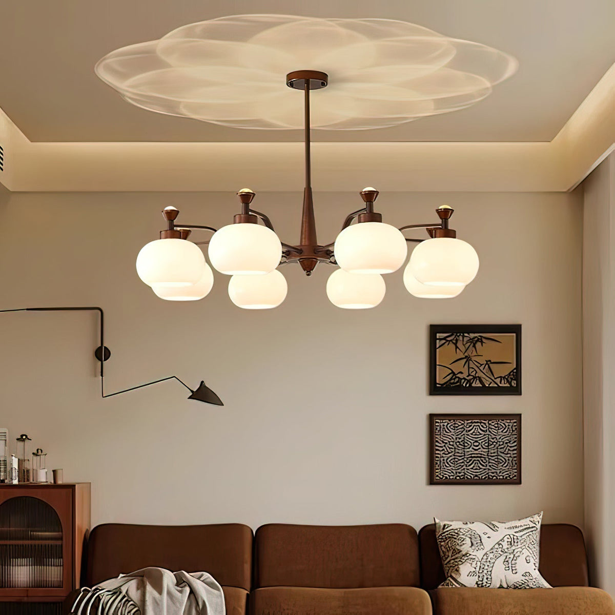 Lustre Cerfeuil en verre et métal – vue 16