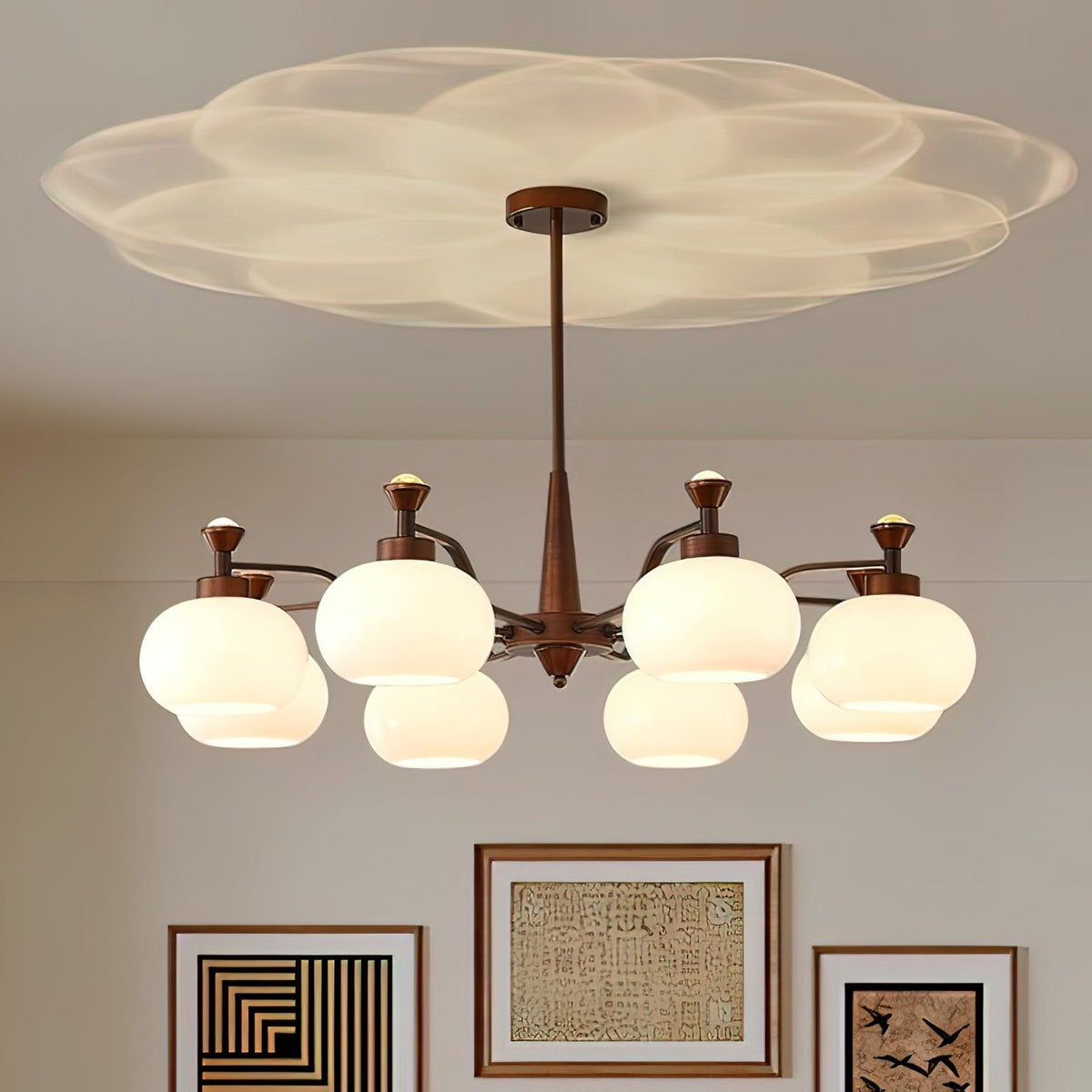 Lustre Cerfeuil en verre et métal – vue 10