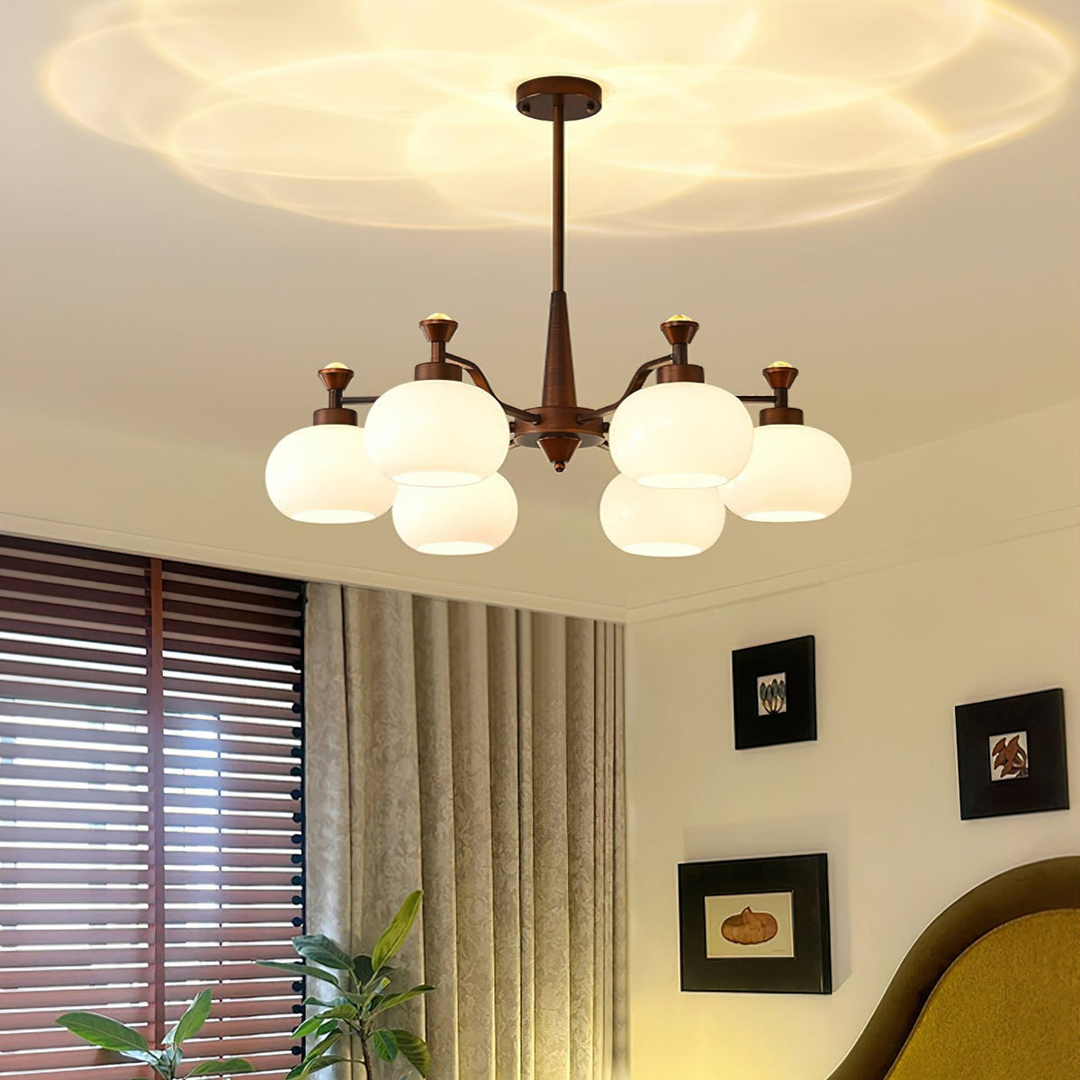 Lustre Cerfeuil en verre et métal – vue 11