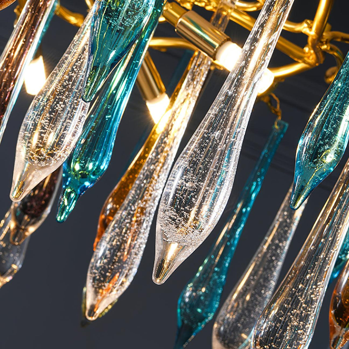 Lustre Canopus en verre et fer – vue 12