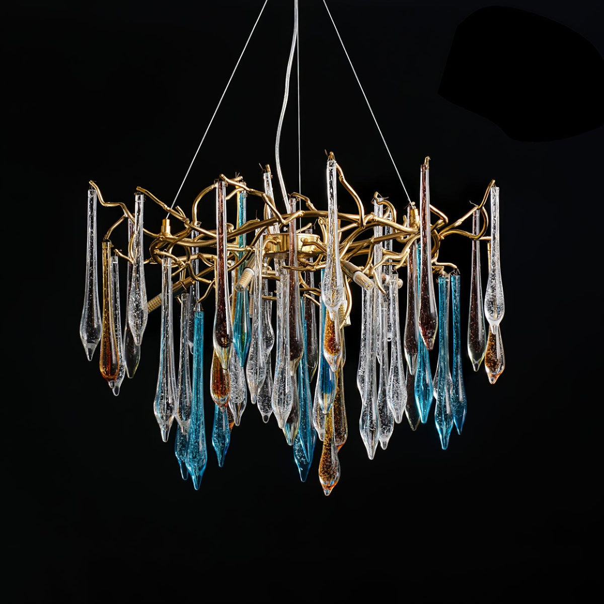 Lustre Canopus en verre et fer – vue 15