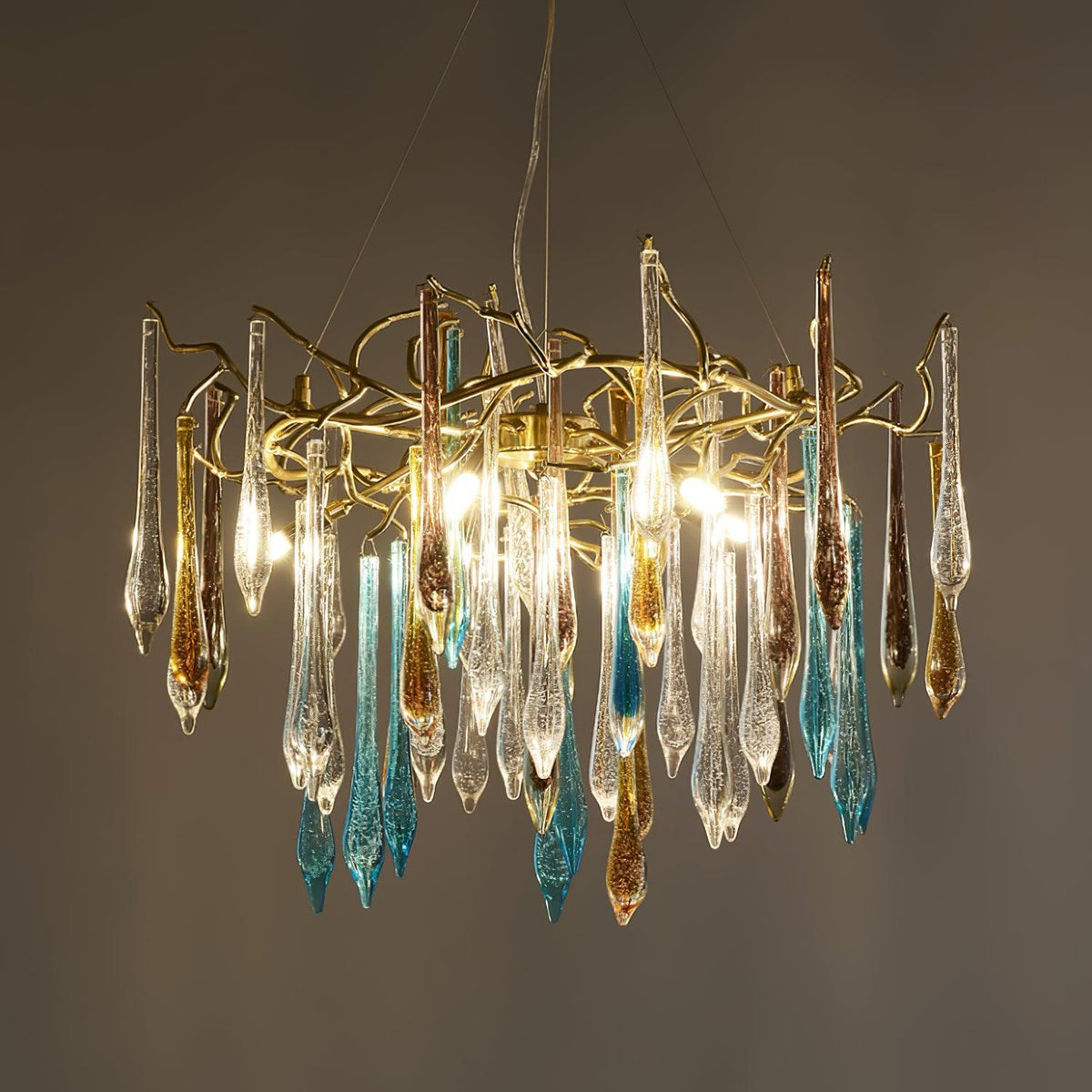 Lustre Canopus en verre et fer – vue 4