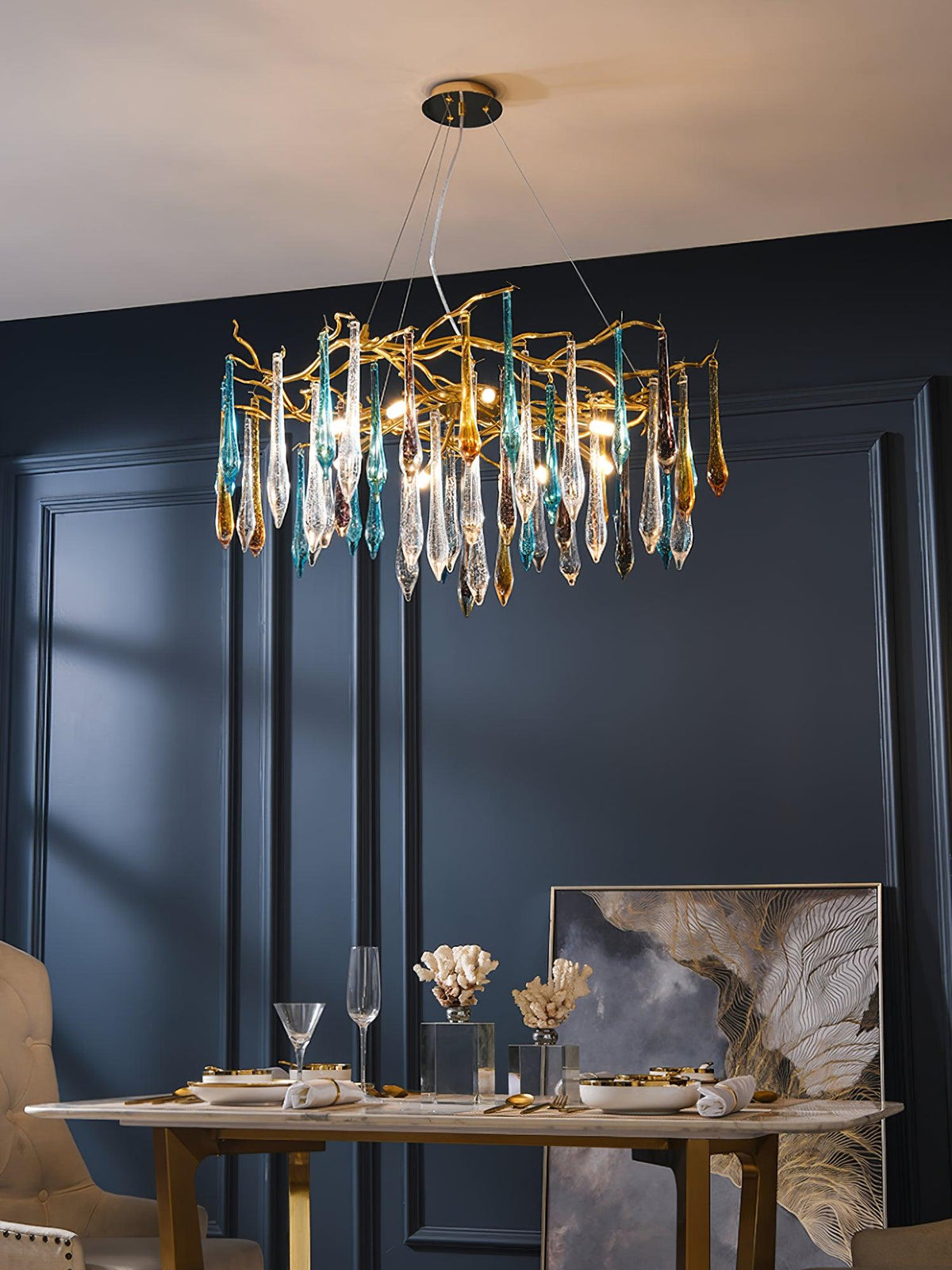 Lustre Canopus en verre et fer – vue 7