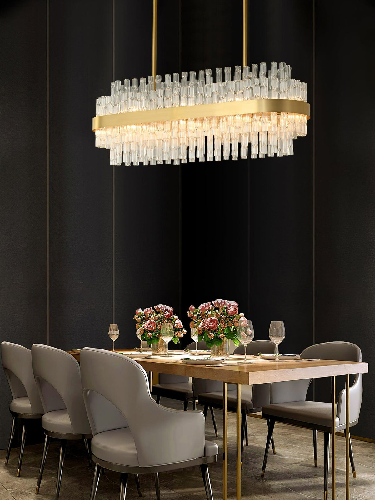 Lustre Hespéride en verre et fer – vue 26