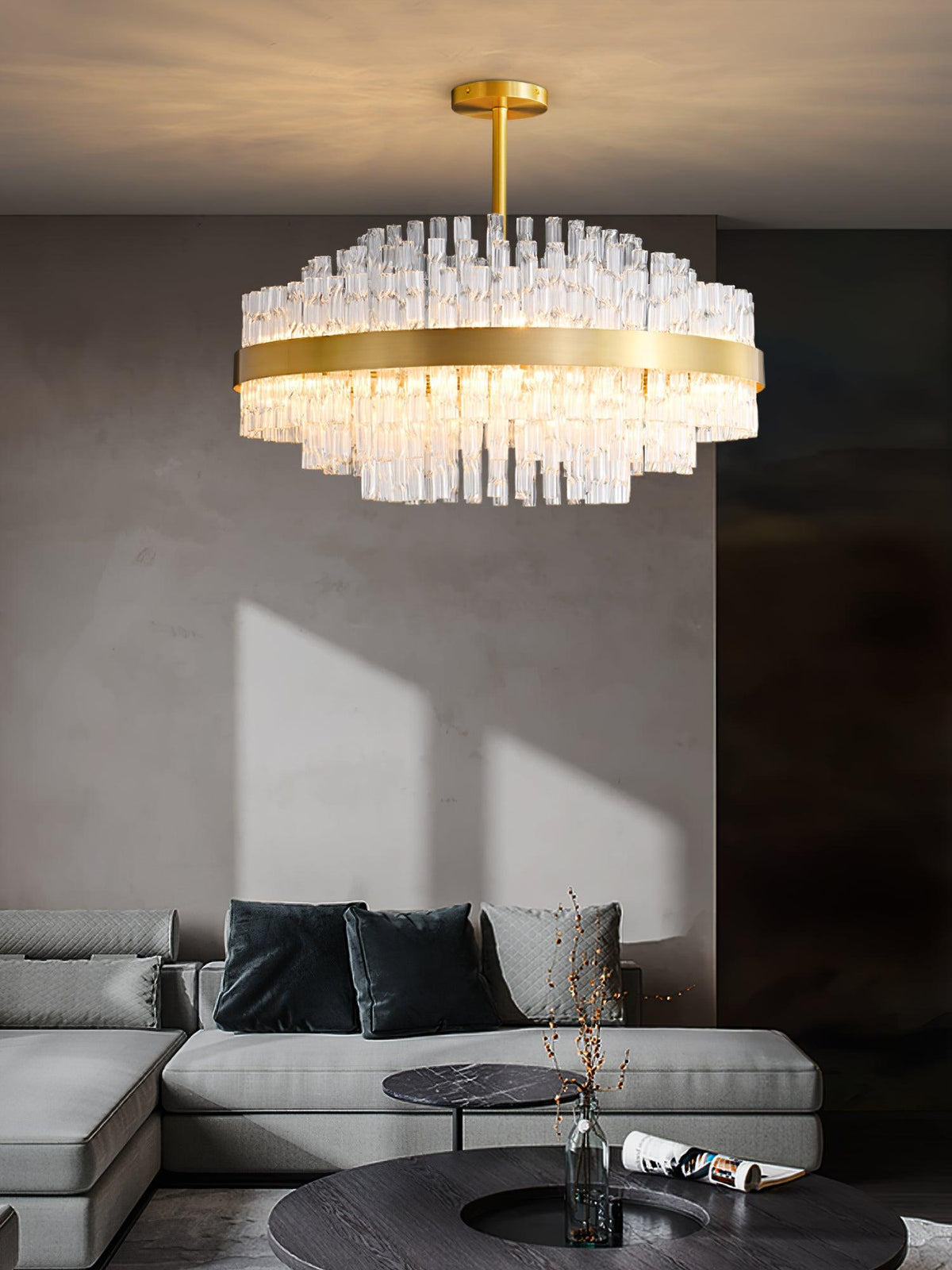 Lustre Hespéride en verre et fer – vue 30