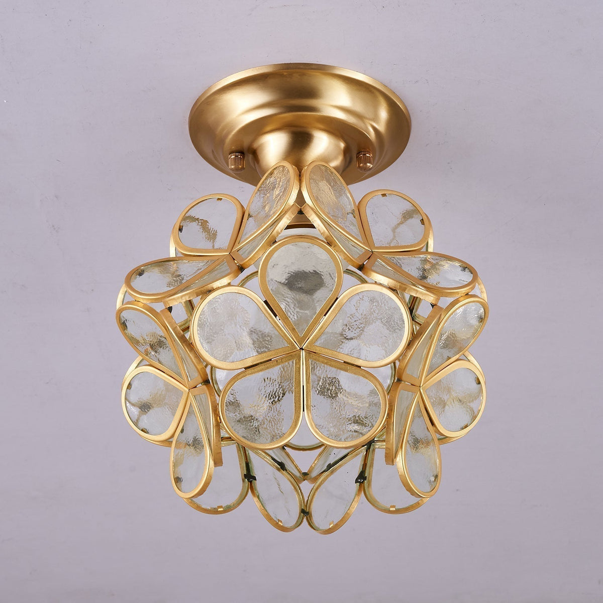Plafonnier Tessella en verre et laiton – vue 6