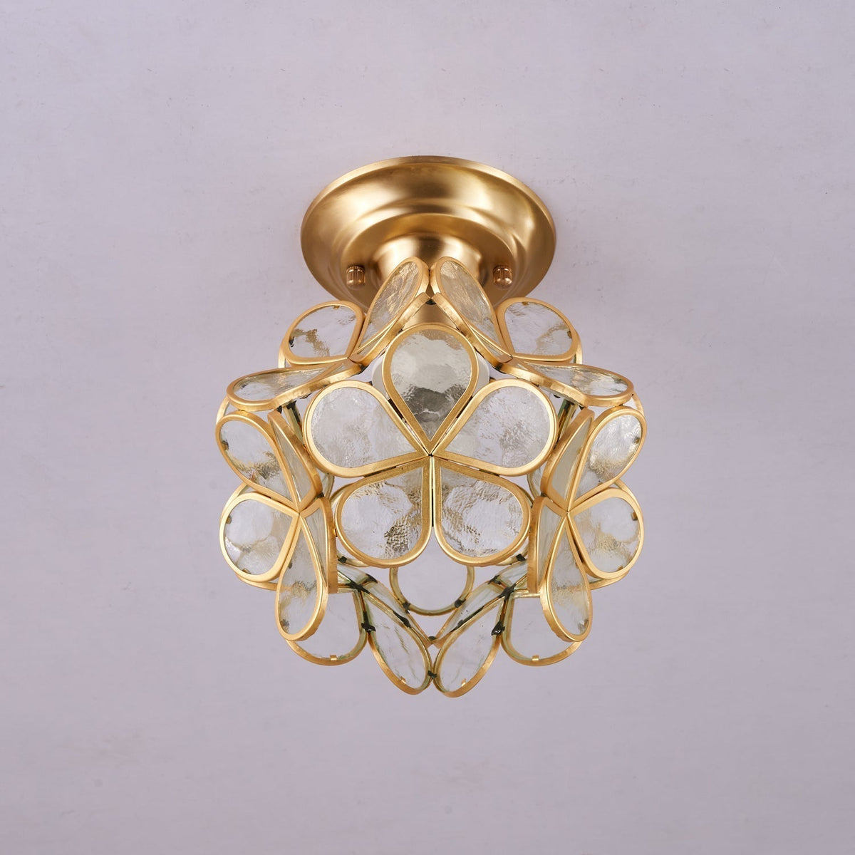 Plafonnier Tessella en verre et laiton – vue 18