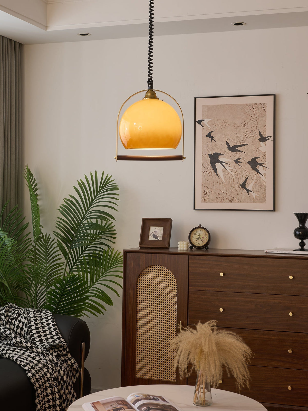 Suspension Margelle en bois et verre – vue 8