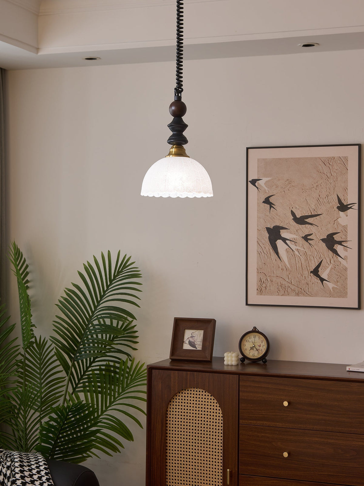 Suspension Margelle en bois et verre – vue 11