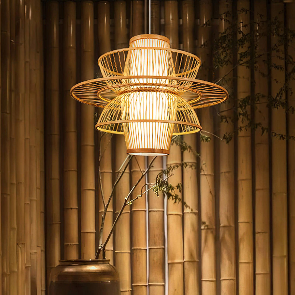 Suspension Tamaris en bambou – vue 26
