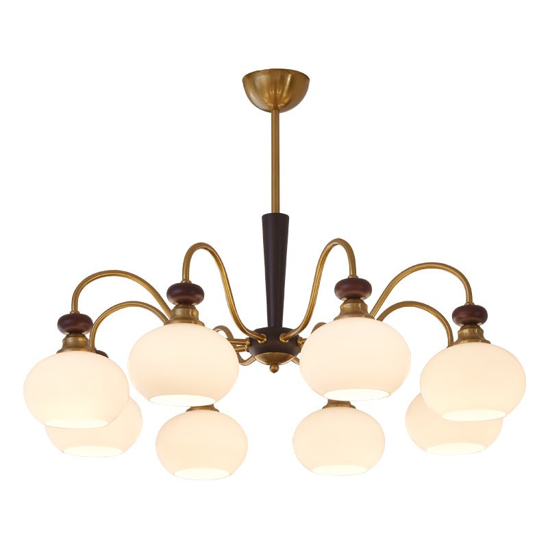 Lustre Hermine en verre et bois – vue 3