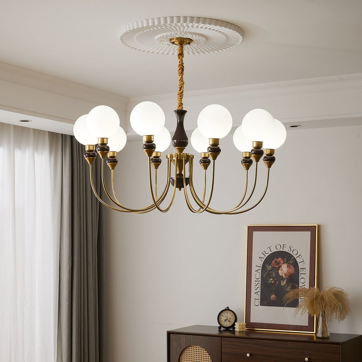 Lustre Firmament en verre et laiton – vue 19