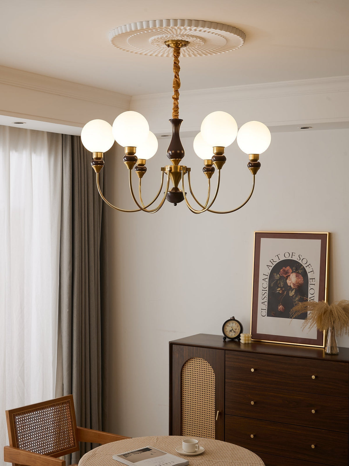 Lustre Firmament en verre et laiton – vue 9