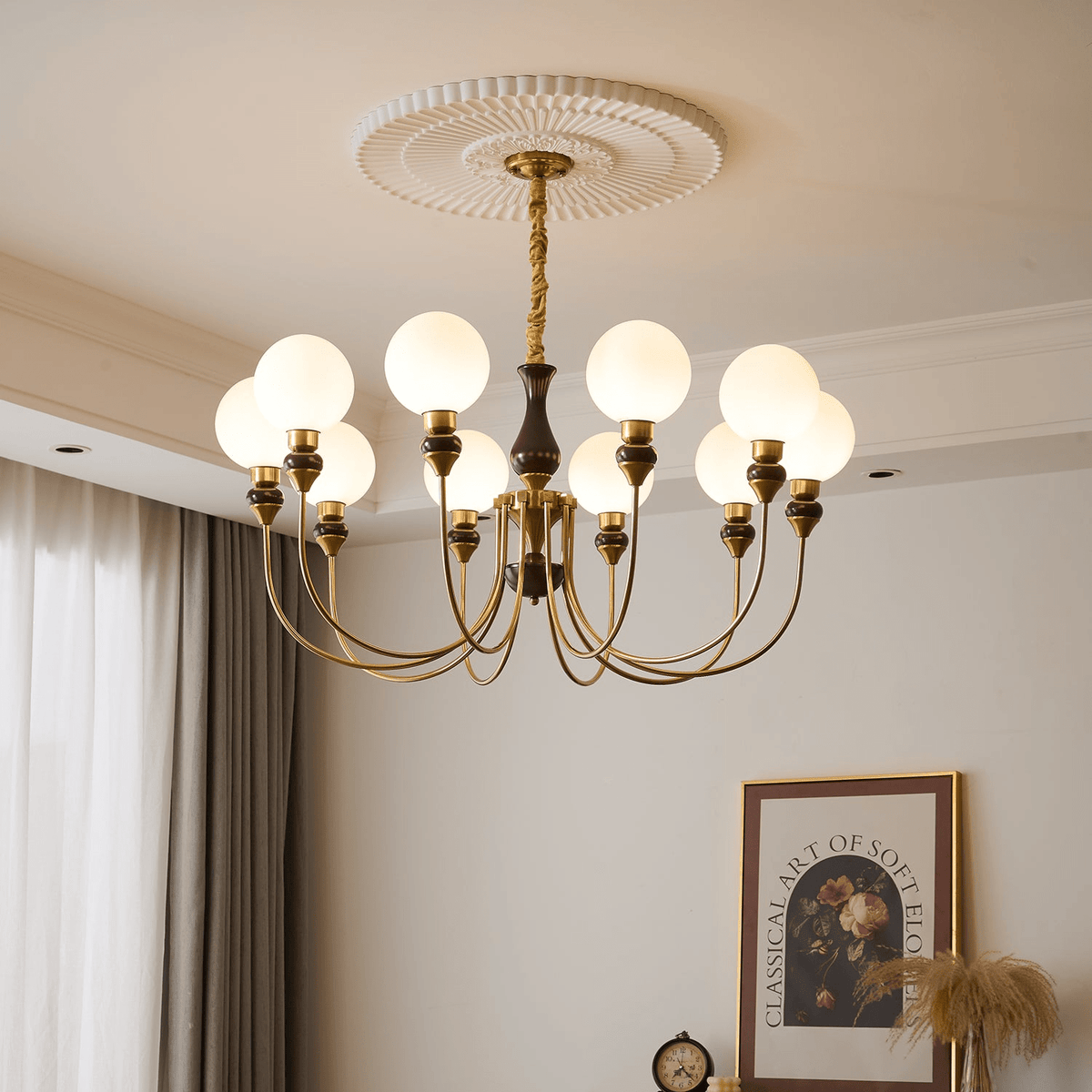 Lustre Firmament en verre et laiton – vue 20
