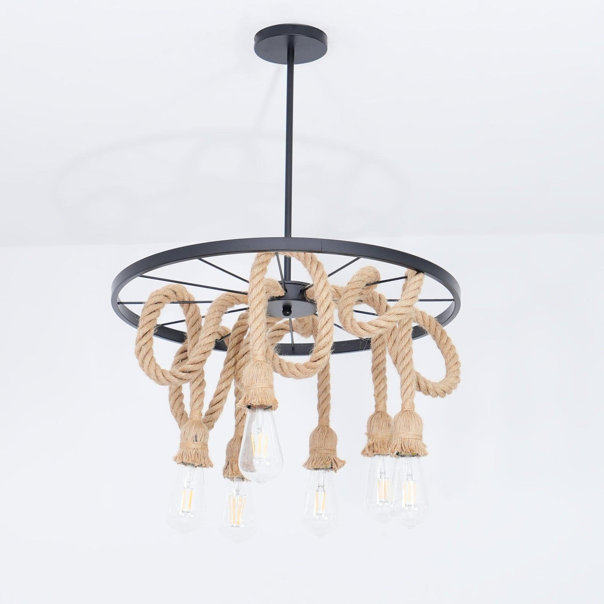 Lustre Suzanne en jute et fer – vue 13