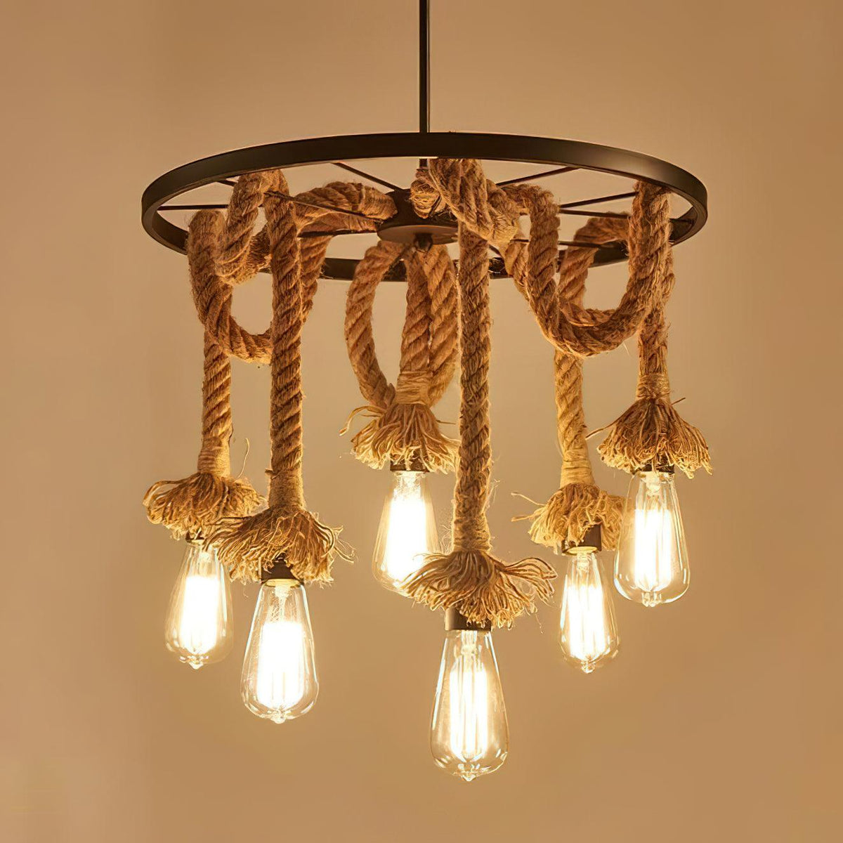 Lustre Suzanne en jute et fer – vue 11