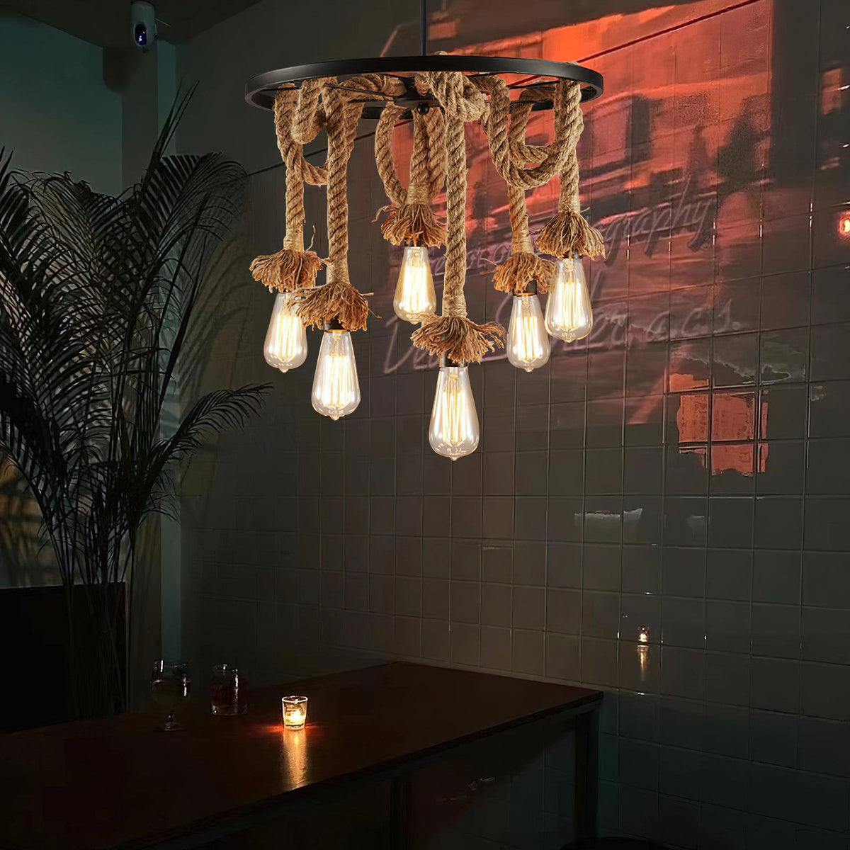 Lustre Suzanne en jute et fer – vue 4