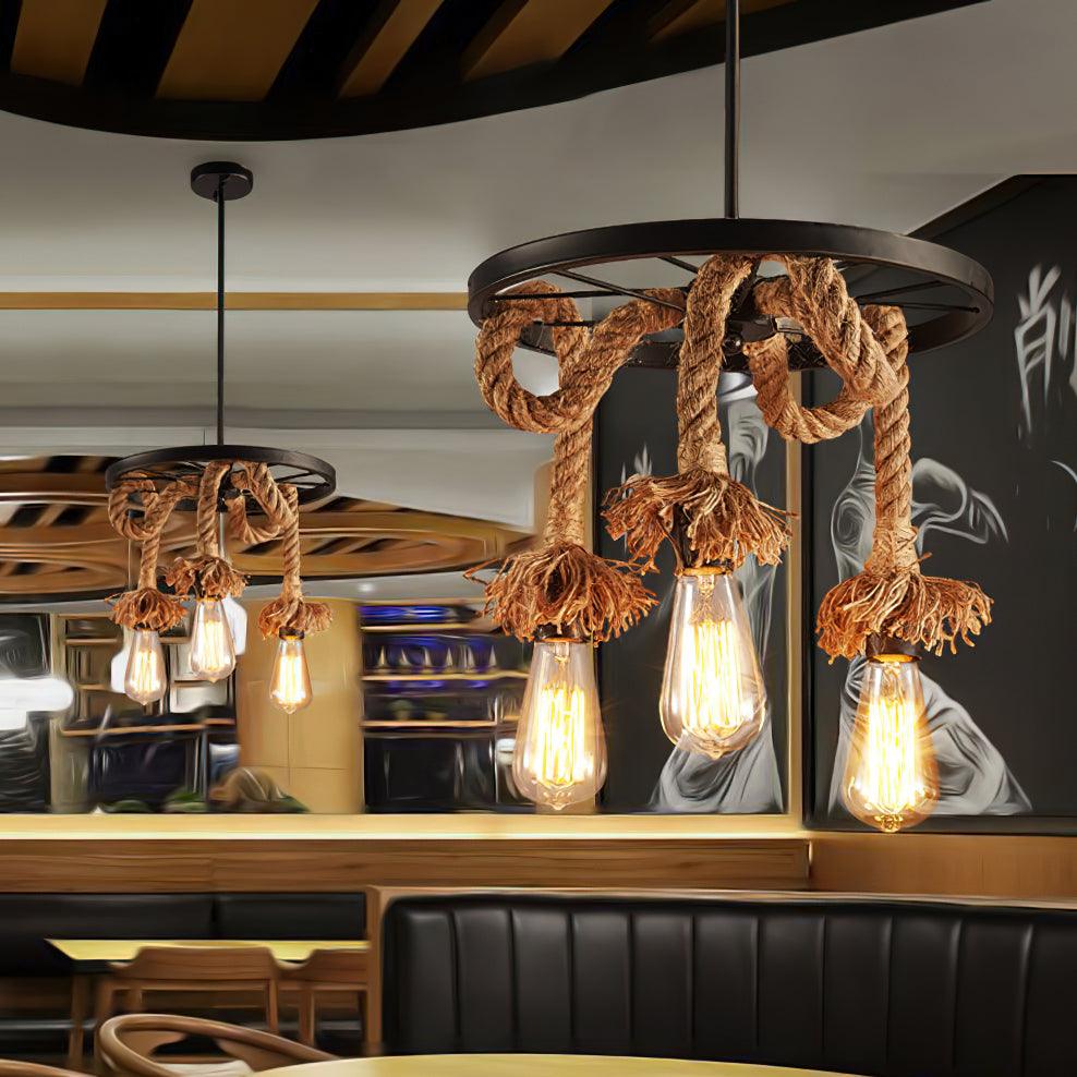Lustre Suzanne en jute et fer – vue 2