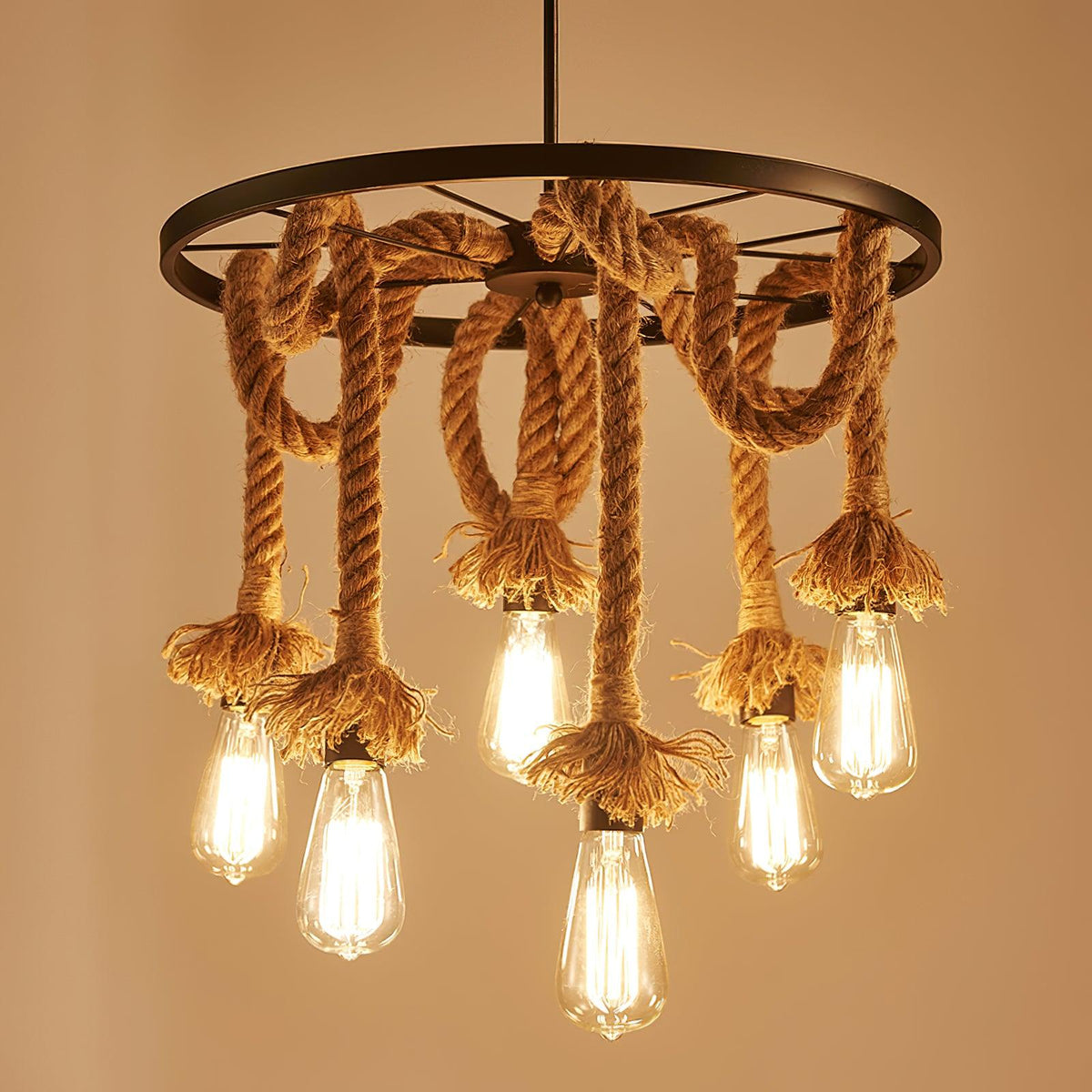 Lustre Suzanne en jute et fer – vue 12