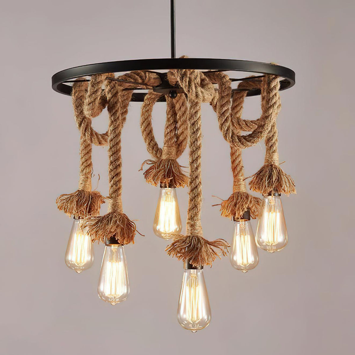 Lustre Suzanne en jute et fer – vue 14