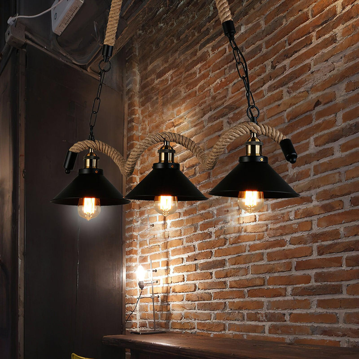 Lustre Clavecin en jute et fer – vue 13