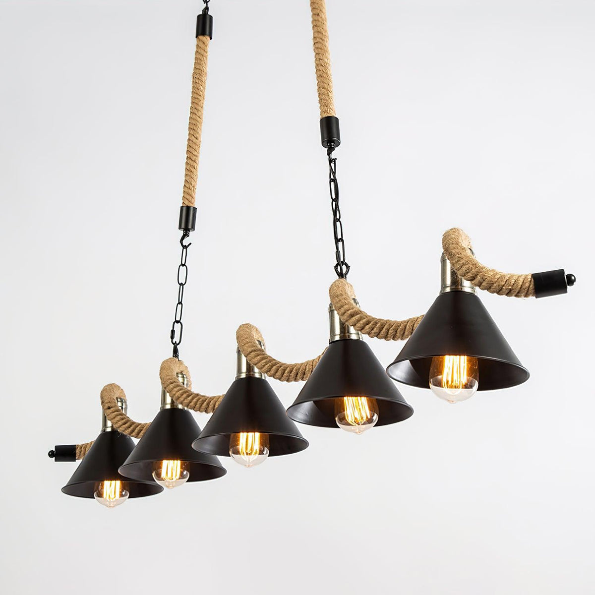 Lustre Clavecin en jute et fer – vue 19