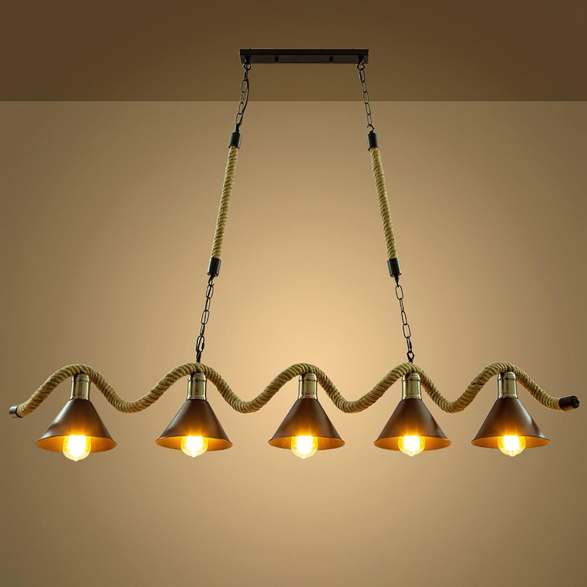 Lustre Clavecin en jute et fer – vue 10