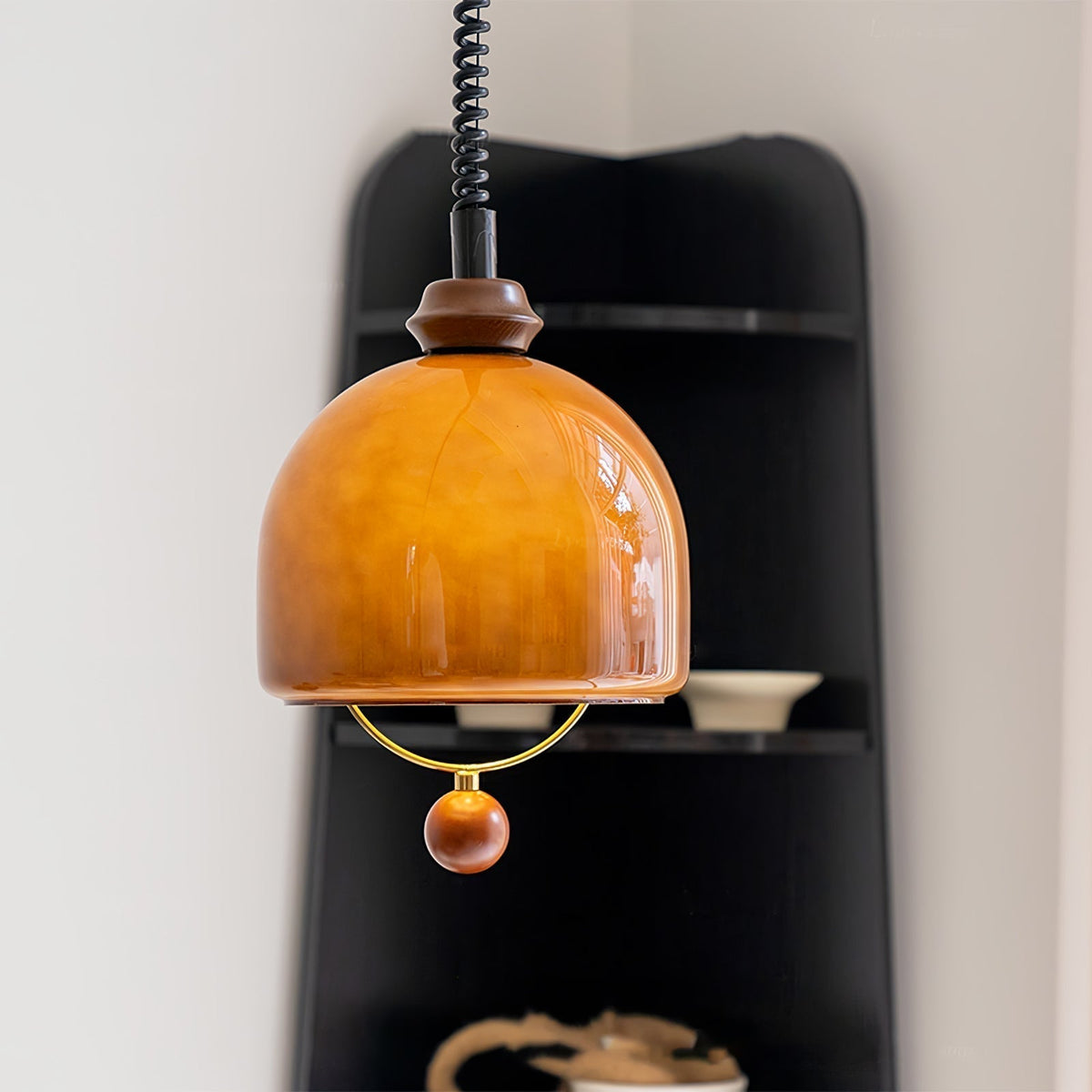 Suspension Topaze en bois et verre – vue 4
