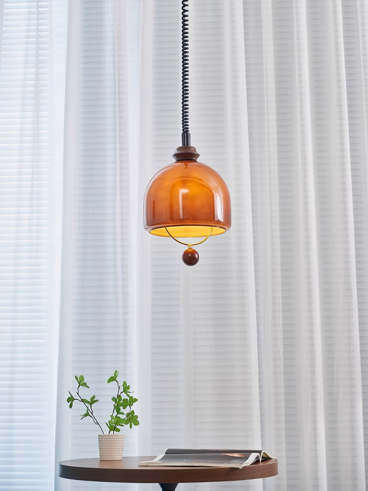 Suspension Topaze en bois et verre – vue 25