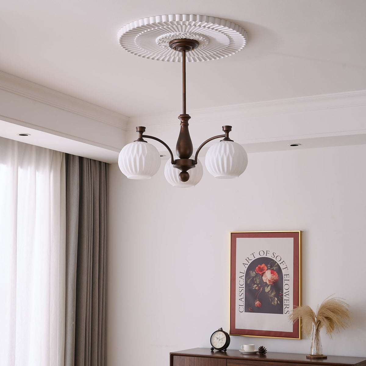 Lustre Menton en verre et métal – vue 3