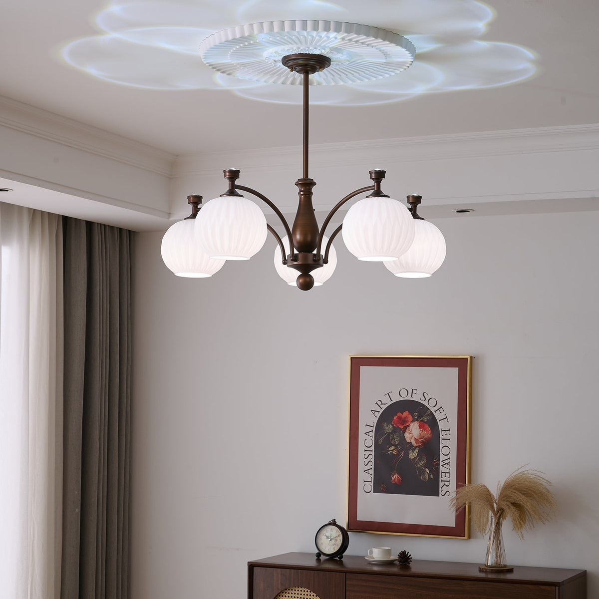 Lustre Menton en verre et métal – vue 24
