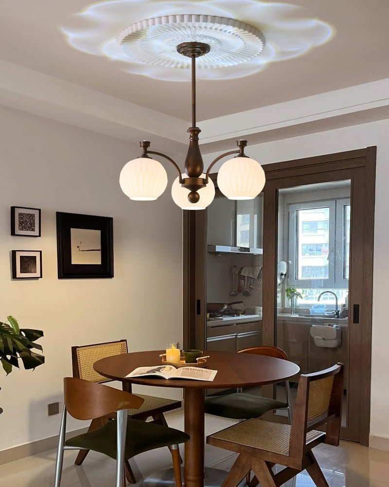 Lustre Menton en verre et métal – vue 14