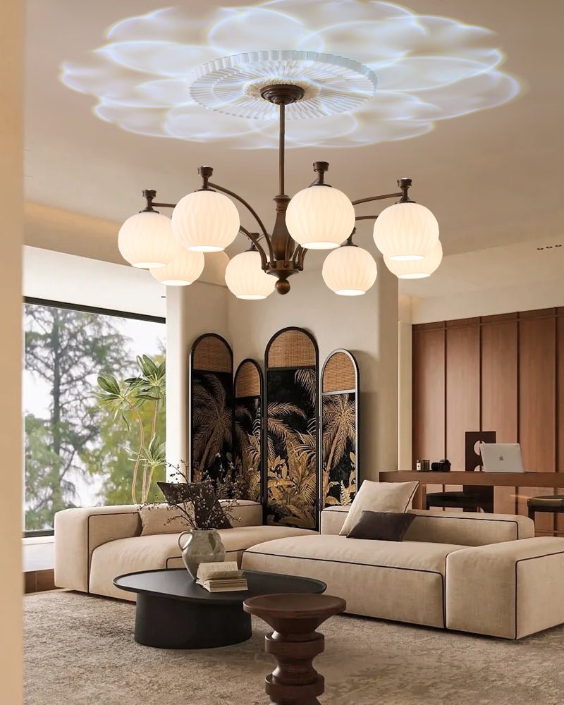 Lustre Menton en verre et métal – vue 13