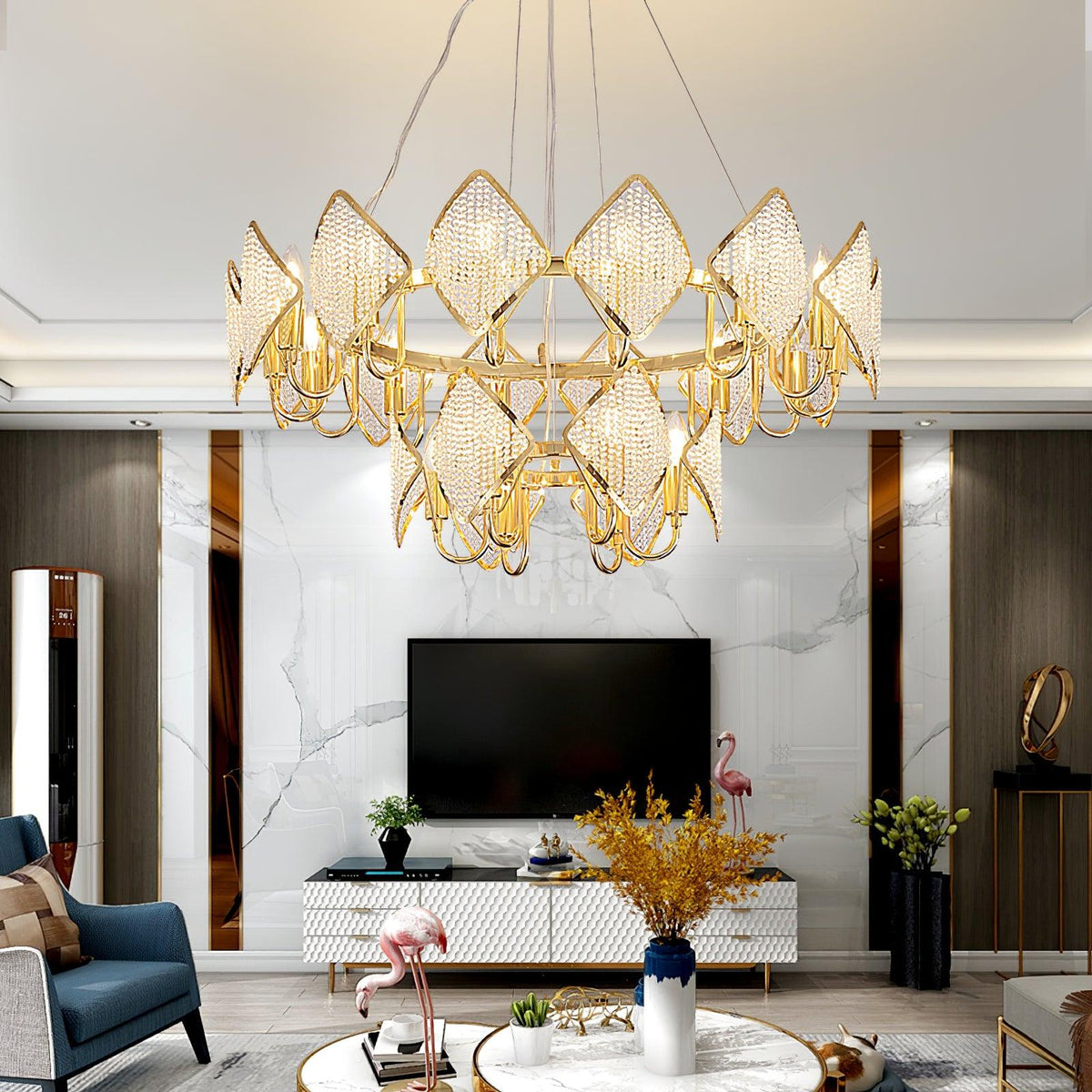 Lustre Clémentine en cristal et fer – vue 16
