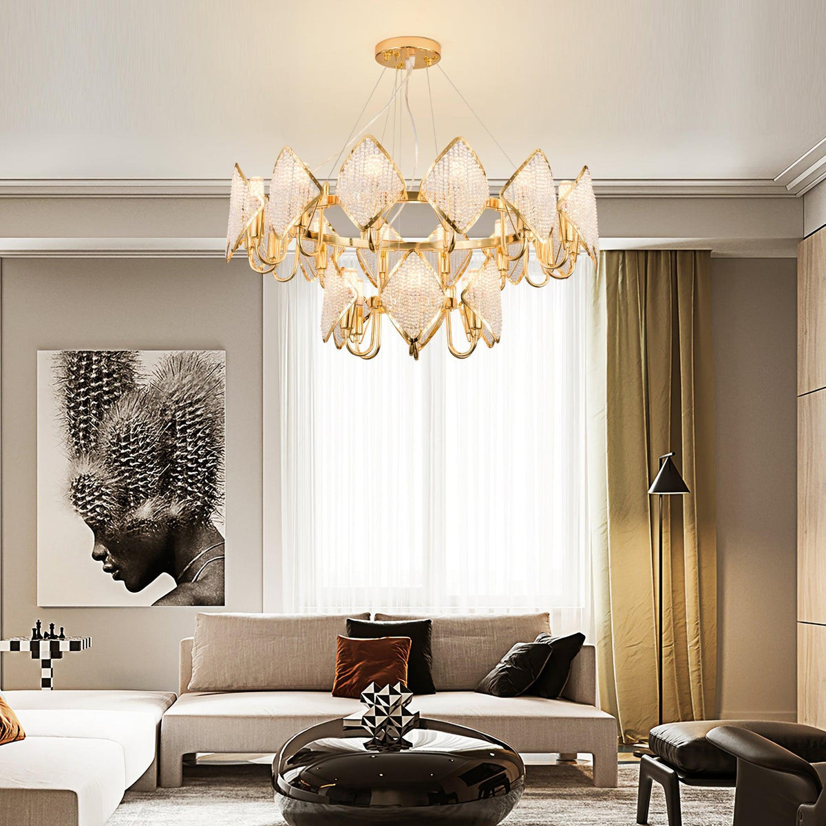 Lustre Clémentine en cristal et fer – vue 37