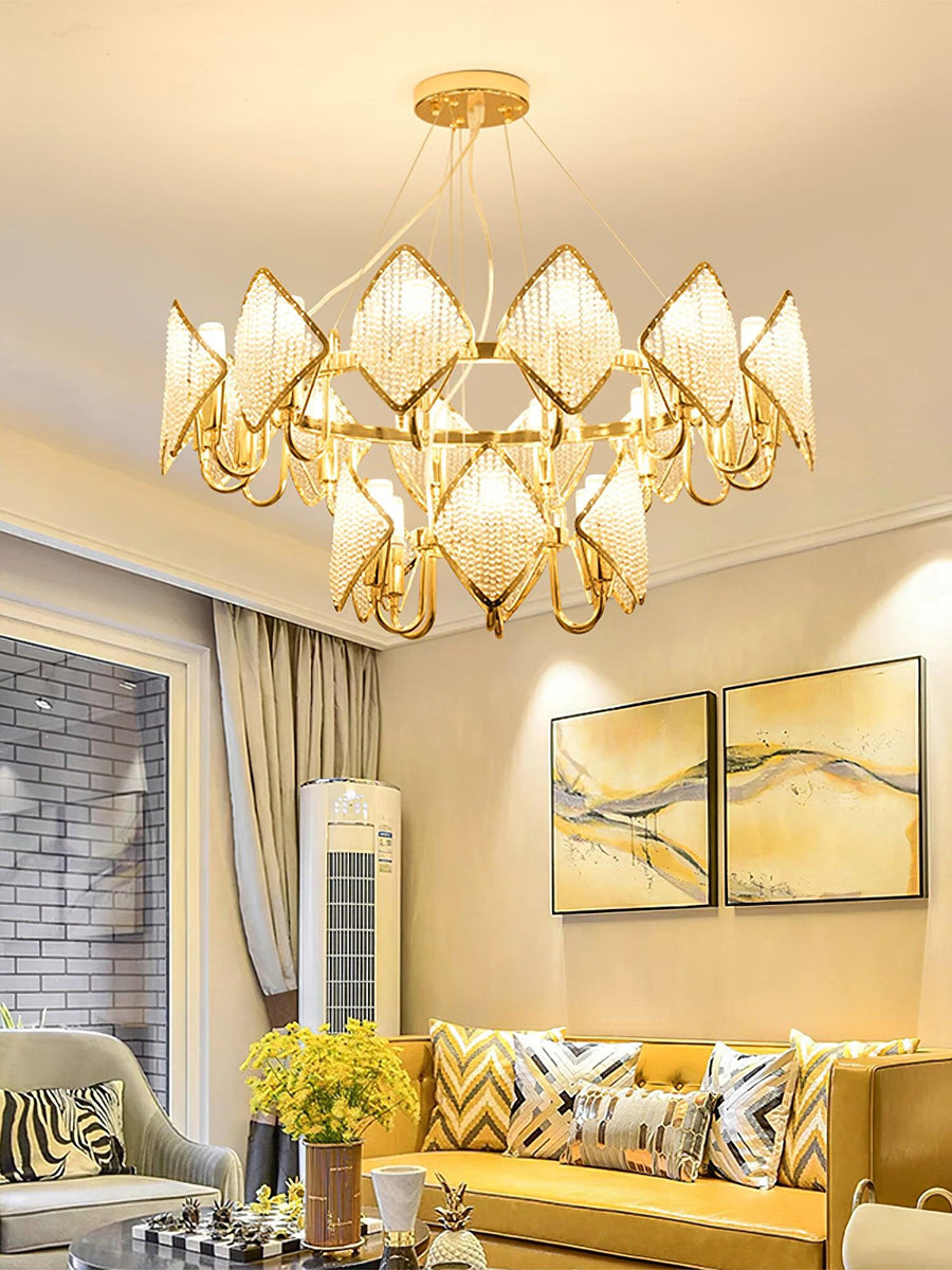 Lustre Clémentine en cristal et fer – vue 2