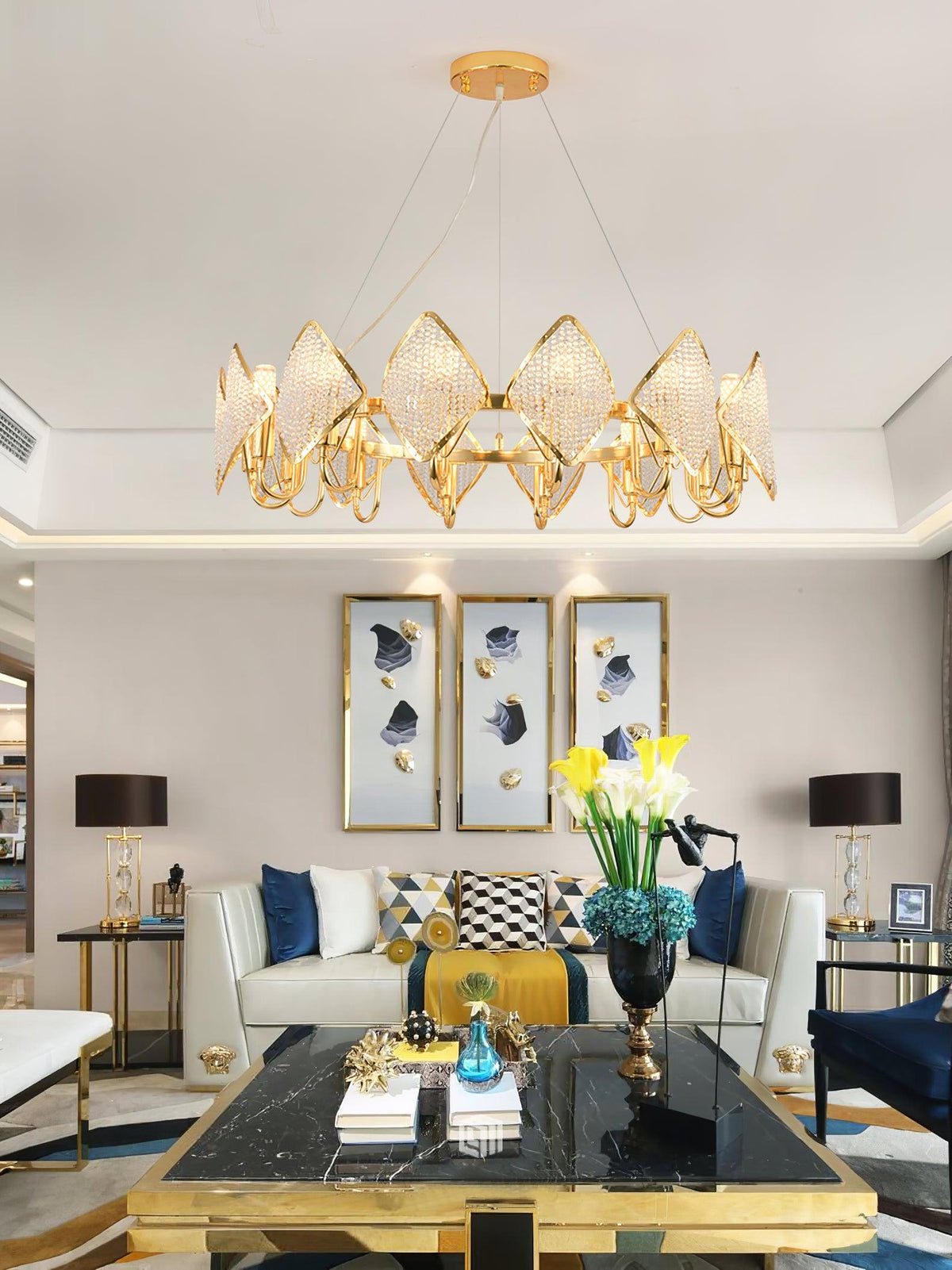 Lustre Clémentine en cristal et fer – vue 9