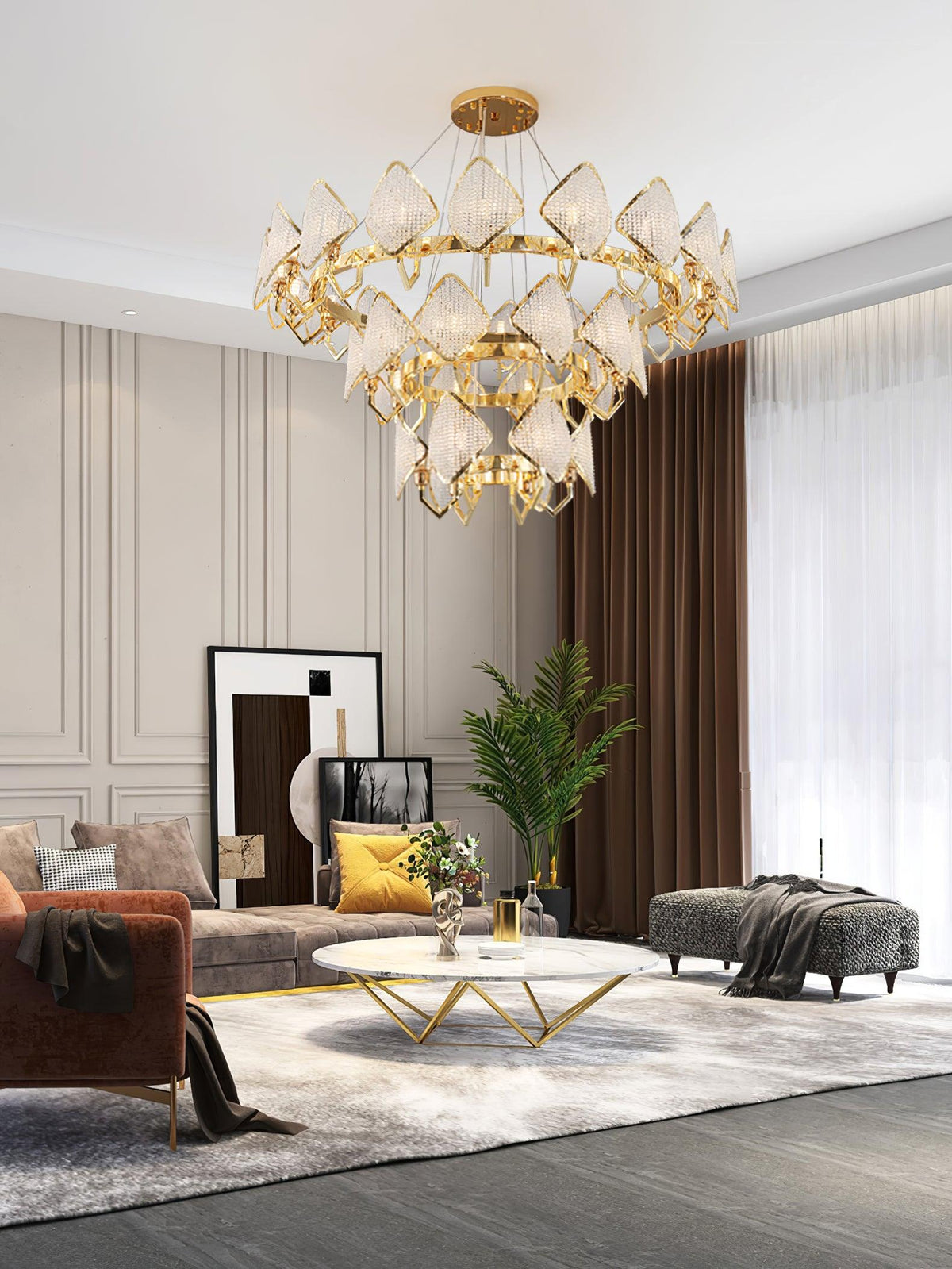 Lustre Clémentine en cristal et fer – vue 10