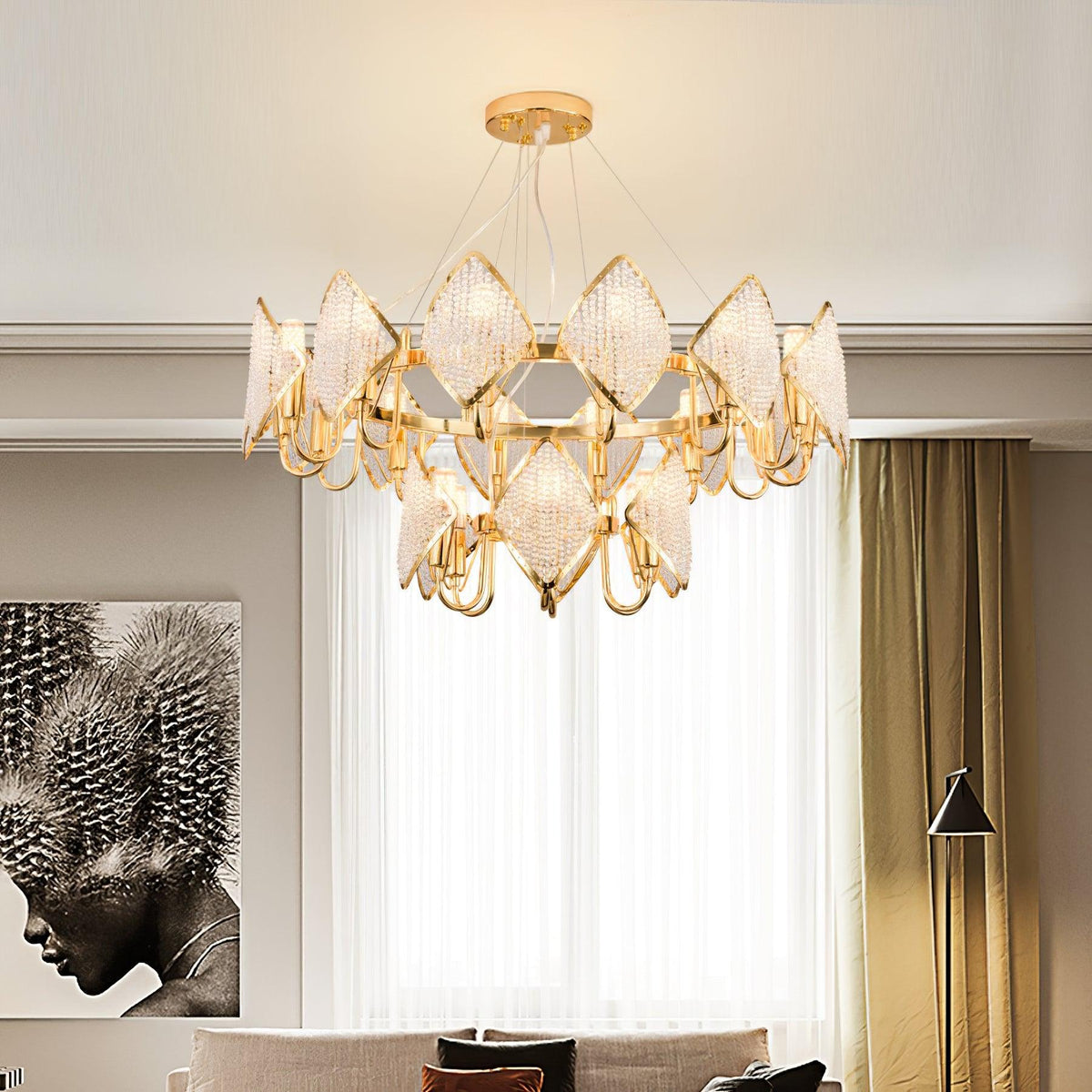 Lustre Clémentine en cristal et fer – vue 4