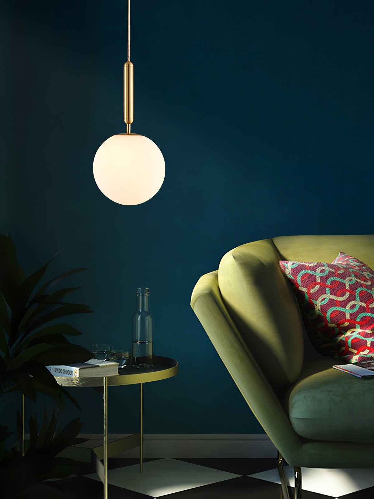 Suspension Grenat en laiton et verre – vue 34