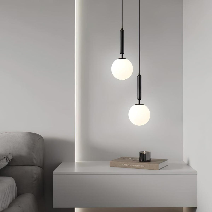 Suspension Grenat en laiton et verre – vue 2