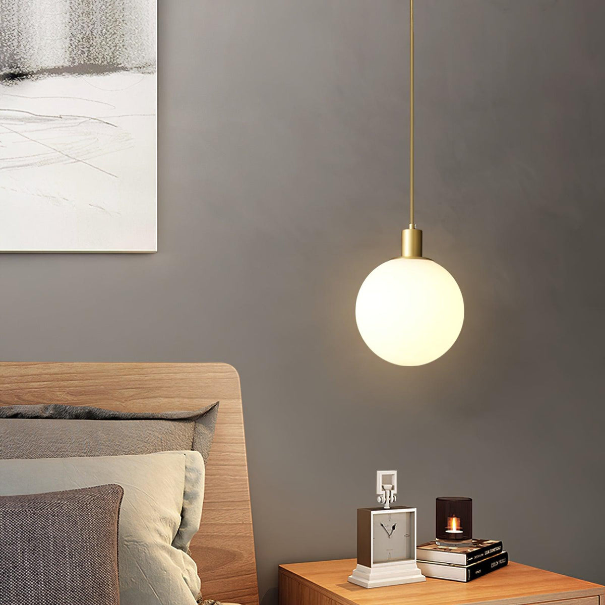 Suspension Grenat en laiton et verre – vue 32