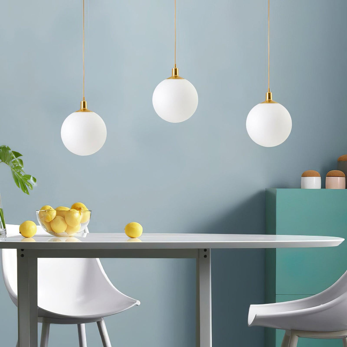 Suspension Grenat en laiton et verre – vue 18