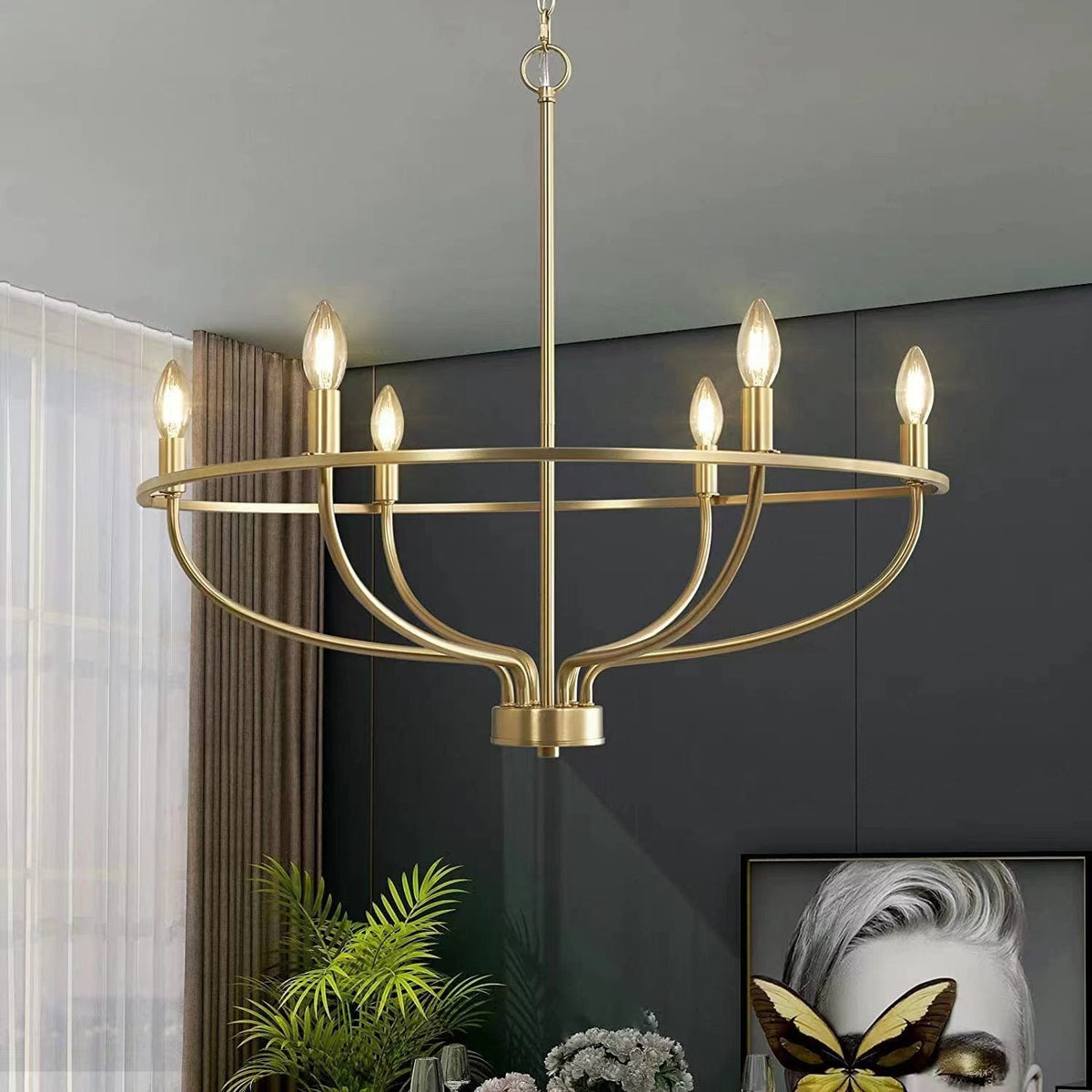 Lustre Diane en laiton – vue 4