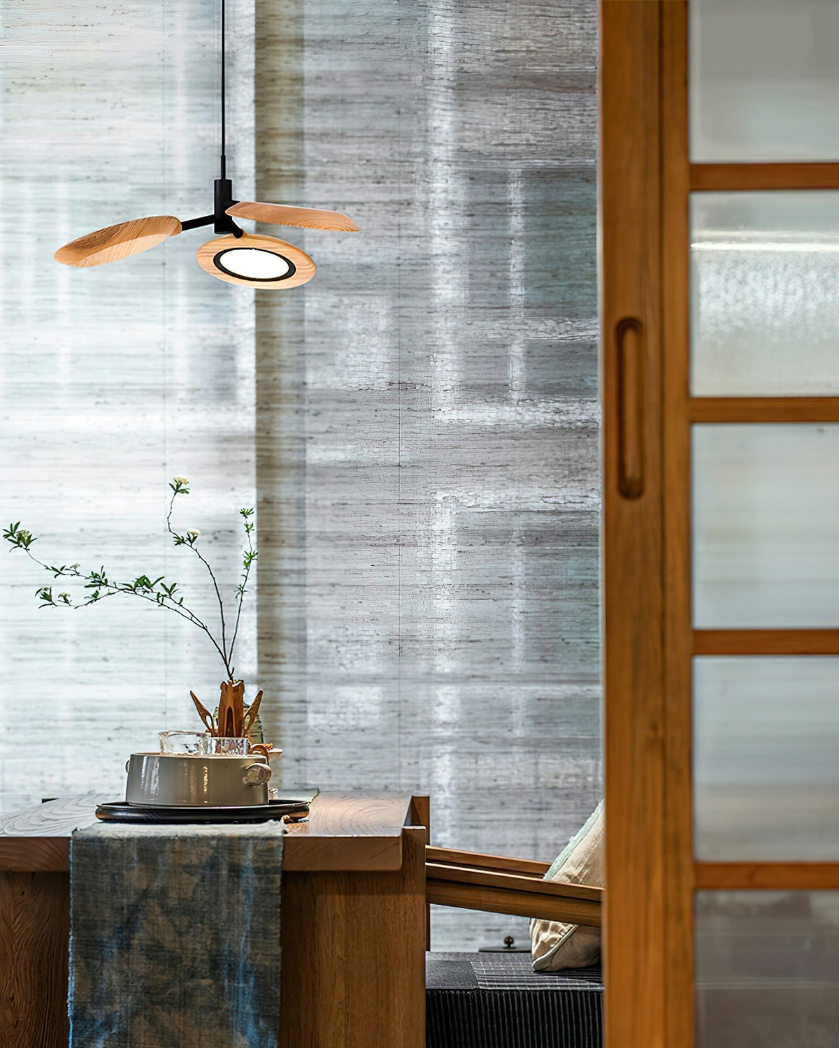 Lustre Sorbier en bois et métal – vue 9