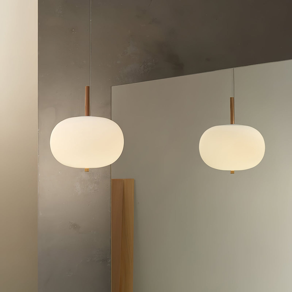 Suspension Ségur en verre et bois – vue 69