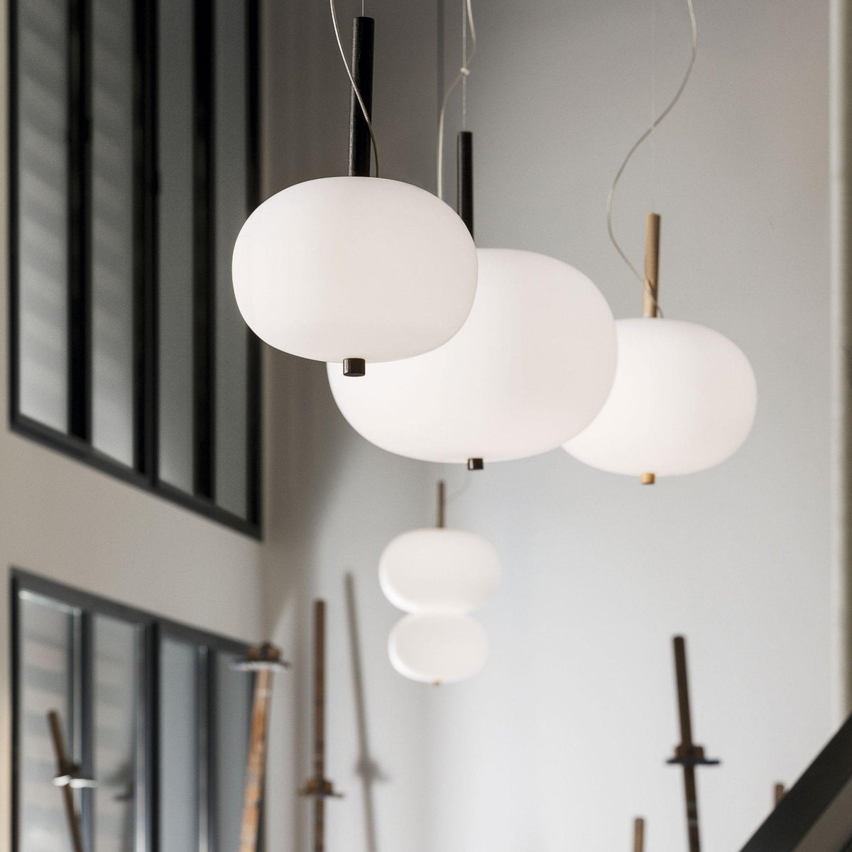 Suspension Ségur en verre et bois – vue 28