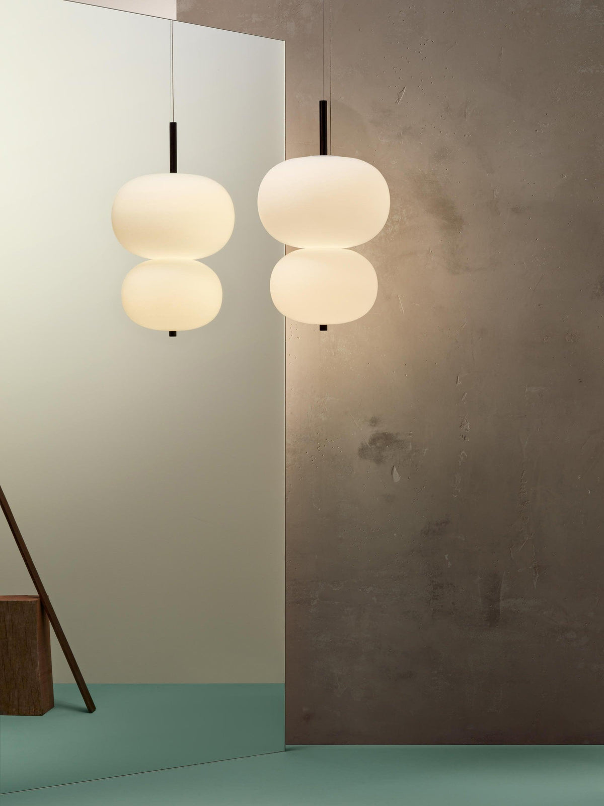 Suspension Ségur en verre et bois – vue 20