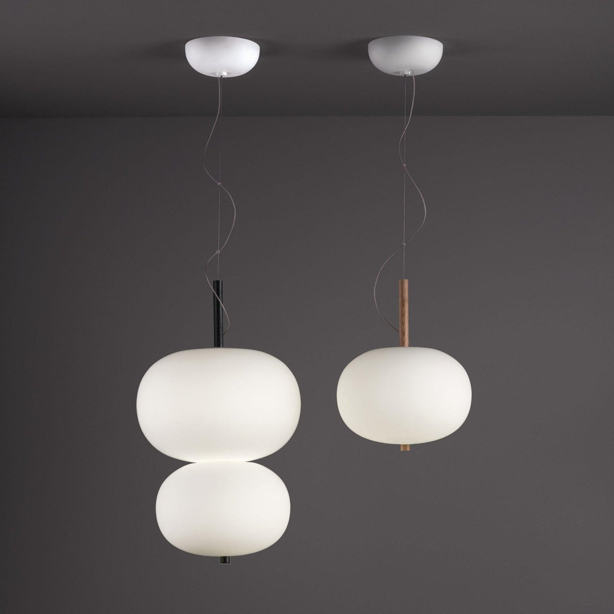 Suspension Ségur en verre et bois – vue 44
